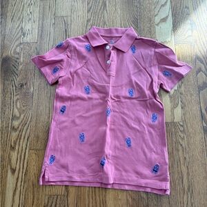 Crewcuts Pink Polo with Blue Embroidery Lobsters
